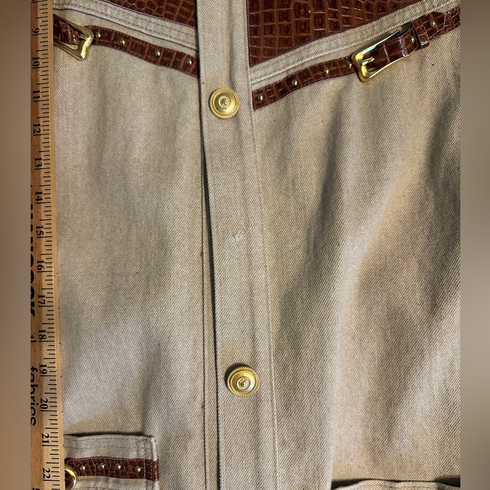 Vintage David David Denim Jacket with Leather Accents - Picture 6 of 6